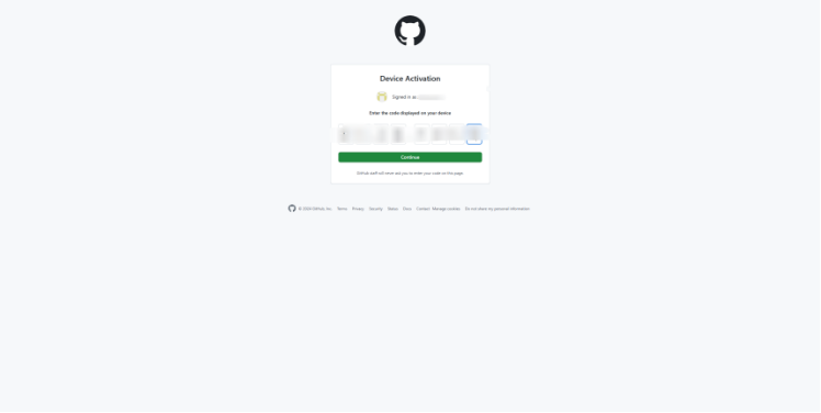 Click Github continue