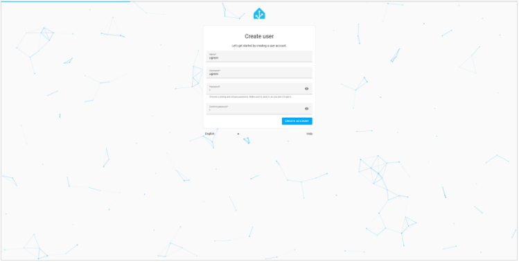 Home Assistant account creation
